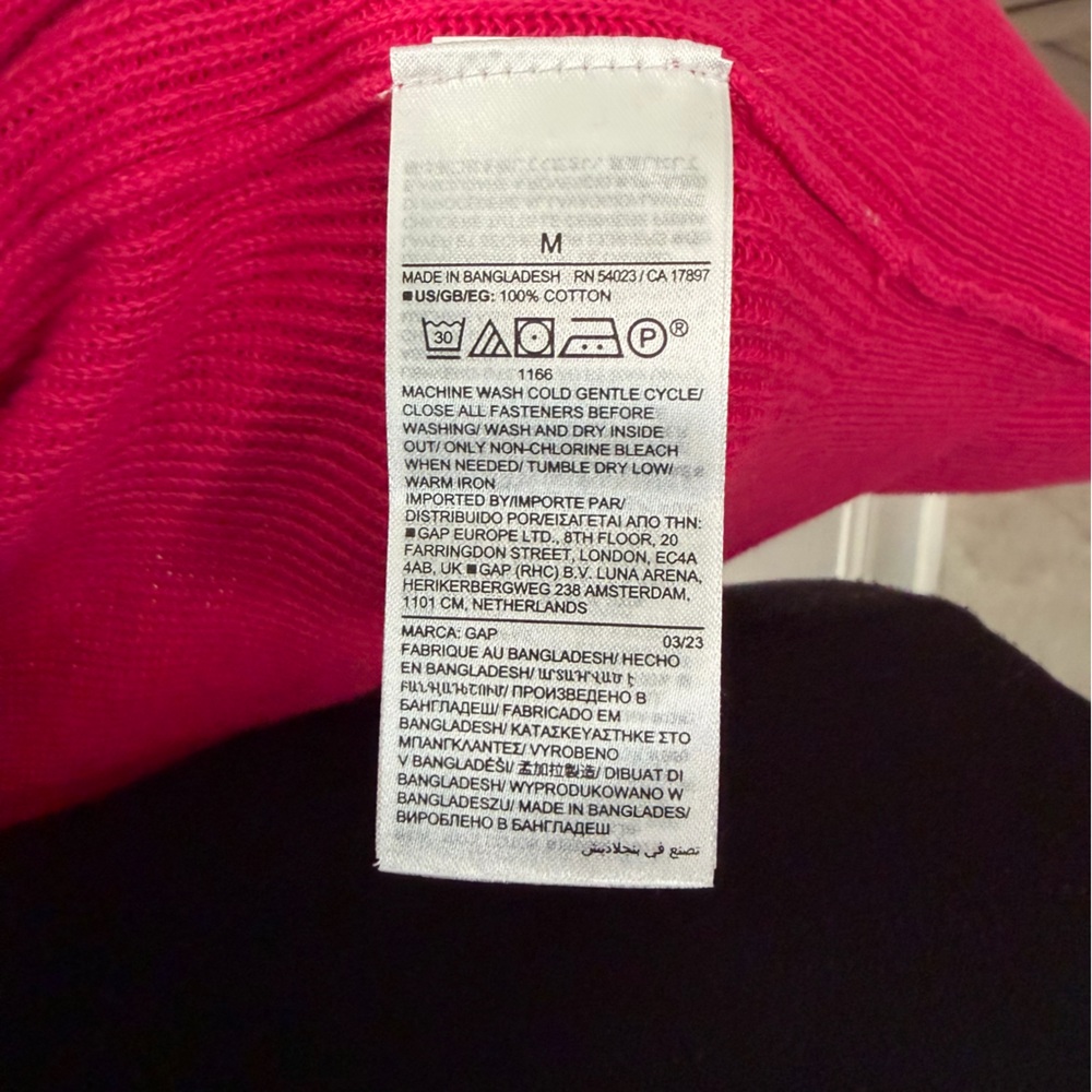 NWT Gap Bright Pink Cardigan Sweater 100% Cotton - Picture 4 of 7